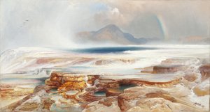 Horké prameny Yellowstonu od Thomas Moran
